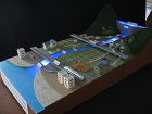 建築模型の株式会社オークプランニング ダムの説明模型