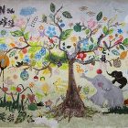 「Dream Tree」アーティストと参加者のみなさんで仕上げた意匠 「Dream Tree」アーティストと参加者のみなさんで仕上げた意匠
