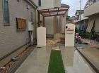 上尾市 門柱ジョリパット完成 乱形石貼り 上尾市 門柱ジョリパット完成 乱形石貼り