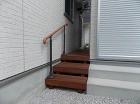 川越市 アイアンウッドデッキの階段に手すりを付けて完成 川越市 アイアンウッドデッキの階段に手すりを付けて完成