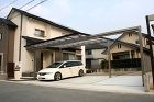 山口市Y邸 カーポート ガーデン 石貼り 芝生 山口市Y邸 カーポート ガーデン 石貼り 芝生