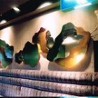 ステンド用カラーグラス・ミラー・真鍮板・銅板 ライティング ミクストメディア壁面オブジェ ステンド用カラーグラス・ミラー・真鍮板・銅板 ライティング ミクストメディア壁面オブジェ