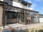 木目柄のタイルで まさにガーデンリビング 京都市 木目柄のタイルで まさにガーデンリビング 京都市