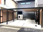 木調とブラックのツートンカラーのかっこいいプラスGプラン 京都市 木調とブラックのツートンカラーのかっこいいプラスGプラン 京都市