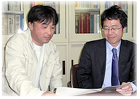 南野様と弊社営業部松本 南野様と弊社営業部松本