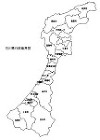 石川県の白地図 石川県の白地図