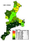 三重県の人口密度