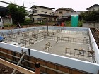 ベースコンクリート打設完了 ベースコンクリート打設完了