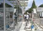 光触媒施工事例 大学施設ガラスの防汚対策 光触媒施工事例 大学施設ガラスの防汚対策