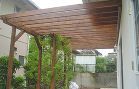 パーゴラ、木製カーポート｜スペースウッド オーニング（日よけ）付パーゴラ