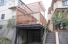 カーポートデッキ、ステップ付きウッドデッ... イペ材を使ったカーポートデッキ1