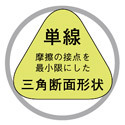 単線:摩擦の接点を最小限にした三角断面形状