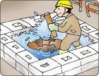 水道管工事、湧水の止水、流出防止に