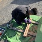 施工中（17）大谷石立水栓　下ごしらえ