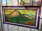 (93)大阪府吹田市Ｋ様邸? 山の風景フュージングガラス使用ステンドグラス ・窓やドアに多数設置