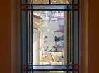 (107)大阪府茨木市Ａ様邸? 玄関ホール はめ殺し窓 天使(エンジェル)部分エッチングガラス