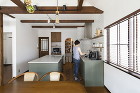 L型から?型キッチンに変更し、Rの開口が素敵なパントリーを新設｜東京都杉並区戸建リフォーム・リノベーション事例