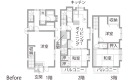 モノトーンでスタイリッシュに | リノベ... 戸建てリノベーション　既存間取り図