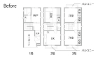 空間の広がりと思い描いていた世界観を |... 戸建てリノベーション 既存間取り図