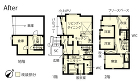 吹抜けで なごむ、つながる | リノベー... 戸建てリノベーション 改修後間取り図