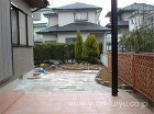 古窯レンガと自然石を使った庭 | 福岡・... 庭全景