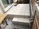 ふじみ野市　T様邸　フェンスと白いタイル... ふじみ野市　白いタイルテラス完成