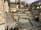 三芳町S様邸　新築外構工事　まずは玄関までのアプローチ作り、土間コンクリートの打設準備