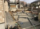 三芳町S様邸 新築外構工事 まずは玄関までのアプローチ作り、土間コンクリートの打設準備 三芳町S様邸 新築外構工事 まずは玄関までのアプローチ作り、土間コンクリートの打設準備