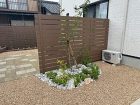 目隠しフェンスでプライベート感を確保　素敵なお庭作り　　新築外構　山口市H様邸