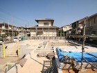 仮設足場中 仮設足場中