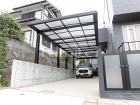 カーポート 三協アルミ Uスタイル 吊下げタイプ 縦2台用(縦連棟) 片支持納まり F型フラット屋根 カーポート 三協アルミ Uスタイル 吊下げタイプ 縦2台用(縦連棟) 片支持納まり F型フラット屋根