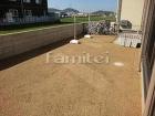 犬走り 防犯砂利 バラス砕石の外構施工例... 客土 真砂土
