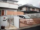 目隠しフェンス塀 木製調アルミ平板プラン... 南欧風クローズ 跳ね上げ門扉ゲート LI...