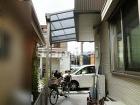 目隠しフェンス 木調アルミ格子の外構施工... フラットテラス屋根1階