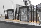 目隠しガラスブロック塀 化粧ブロック 木...