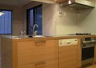 家具施工例 ステンレス天板とホワイトオーク材のオーダーキッチン