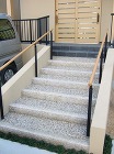 偽木を使ったアプローチ　(園路) | 京... 蹴上にサビ延石を使用した階段アプローチ
