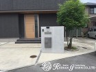 笠木に洋風瓦を使ったかわいい門柱 | 京... 宅配ボックスを組み込んだRC風門柱　野洲...