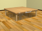 床下収納できるテーブル家具制作例5