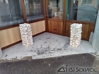 店舗　琉球石灰岩設置