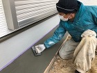 犬走りのモルタル金ゴテ仕上げ　浜松市浜北...