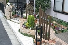 さいたま市北区F邸　花壇をもちいたレンガ塀づくり