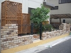 さいたま市西区A邸　レンガブロック塀とアイアンフェンスのエクステリア施工例