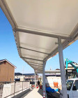通路テント屋根を駅ロータリーに施工｜三重県四日市市