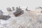 広い敷地を囲む雁行した平屋の住まい。