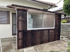 香芝市にて木製のテラス波板張り替え工事　フレーム木部の腐食