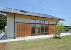 木製ガラリ戸軒先ジョリパット 木製ガラリ戸軒先ジョリパット