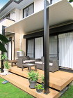 テラスSCの屋根×ウッドデッキでスマートモダンな庭に 白井市O邸 テラスSCの屋根×ウッドデッキでスマートモダンな庭に 白井市O邸