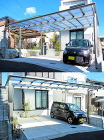 2台用カーポート「フーゴF」でモダンな車庫に 市川市T邸 2台用カーポート「フーゴF」でモダンな車庫に 市川市T邸