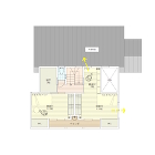 １階リビングからは階段踊り場を経て北側へも抜けていきます<BR>２階寝室は北側公園の桜を望む窓を持ちます